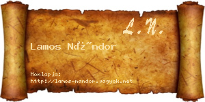 Lamos Nándor névjegykártya